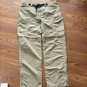 North face Convertible Zip Off, Buckle Fastener Cargo Khaki Side Zip Mens M Long